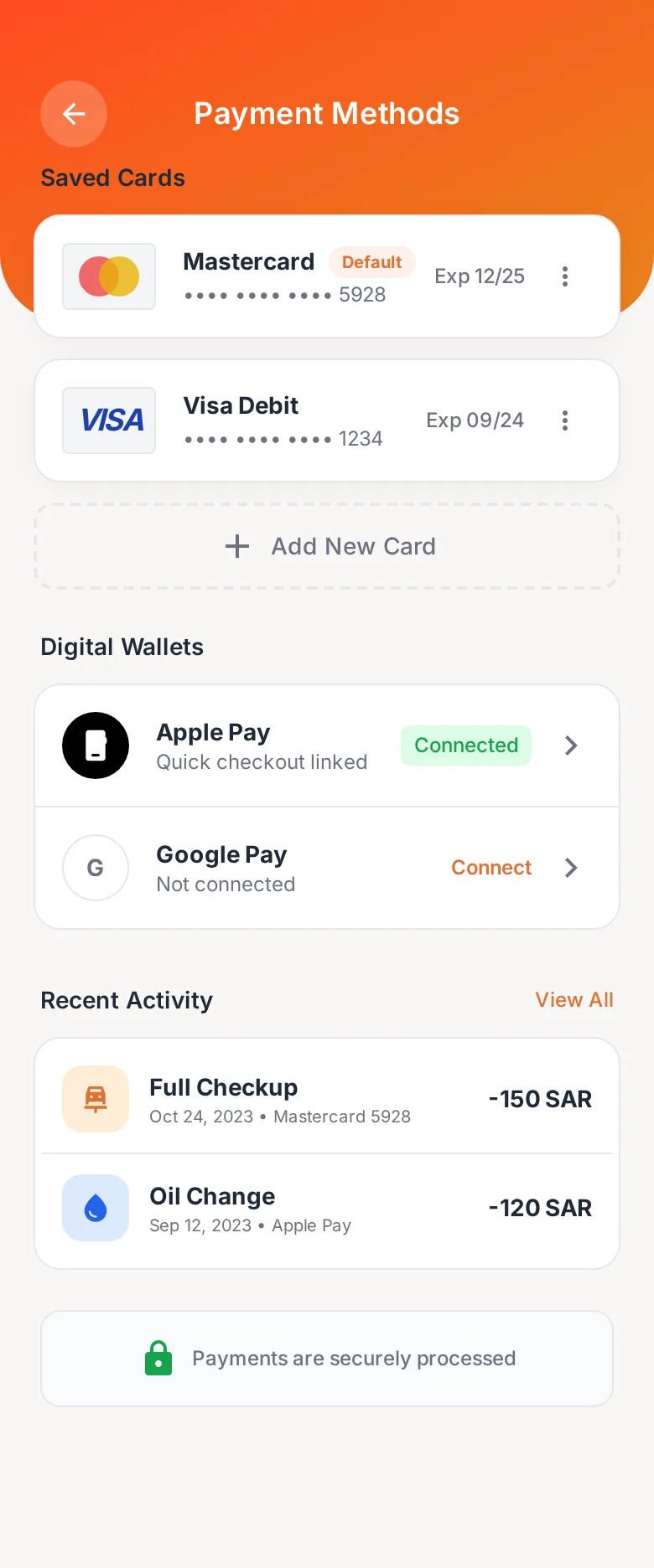 Gari payments screen
